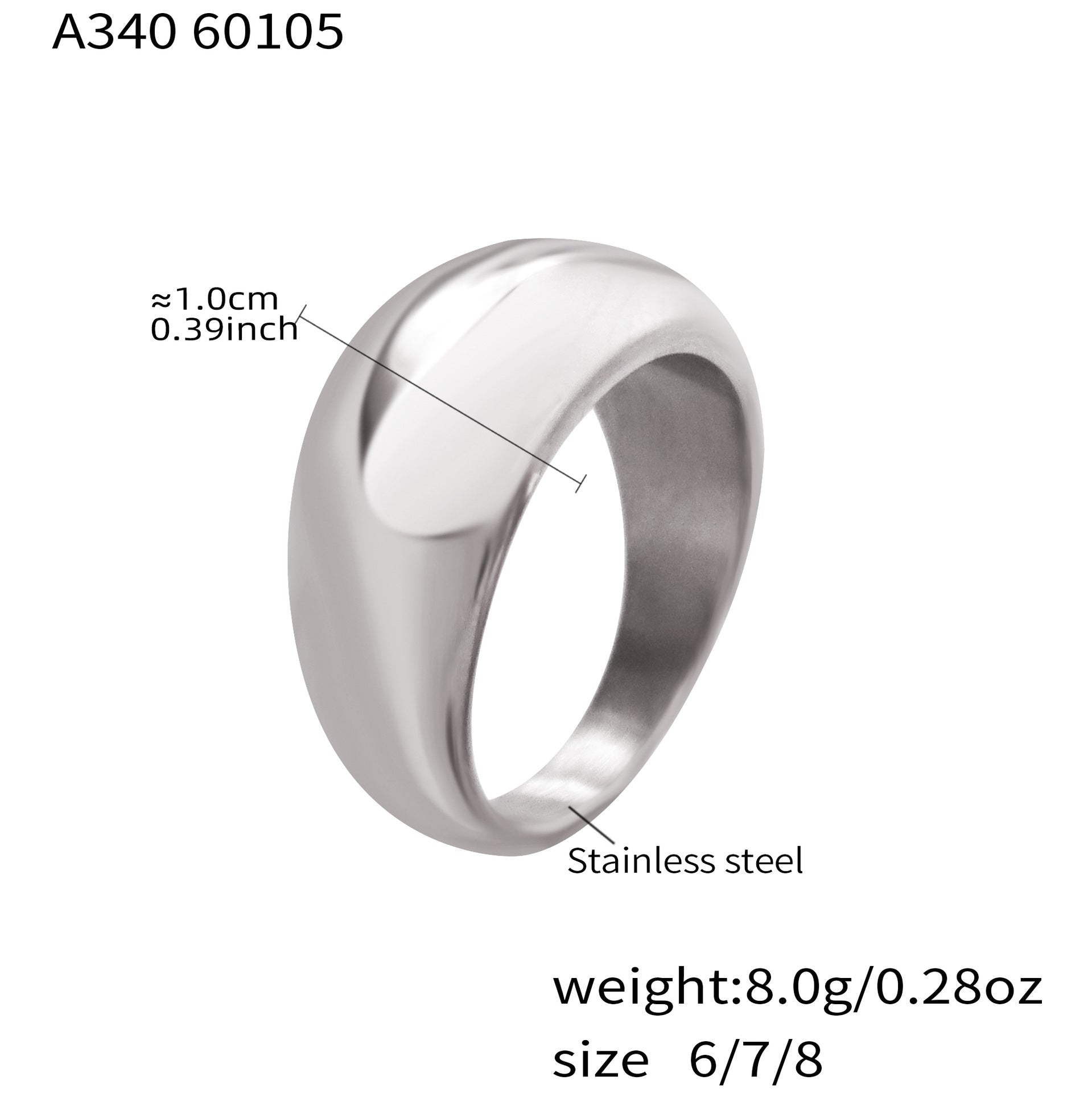 Damen Schlichter Edelstahlring mit modernem Design Shop Nory