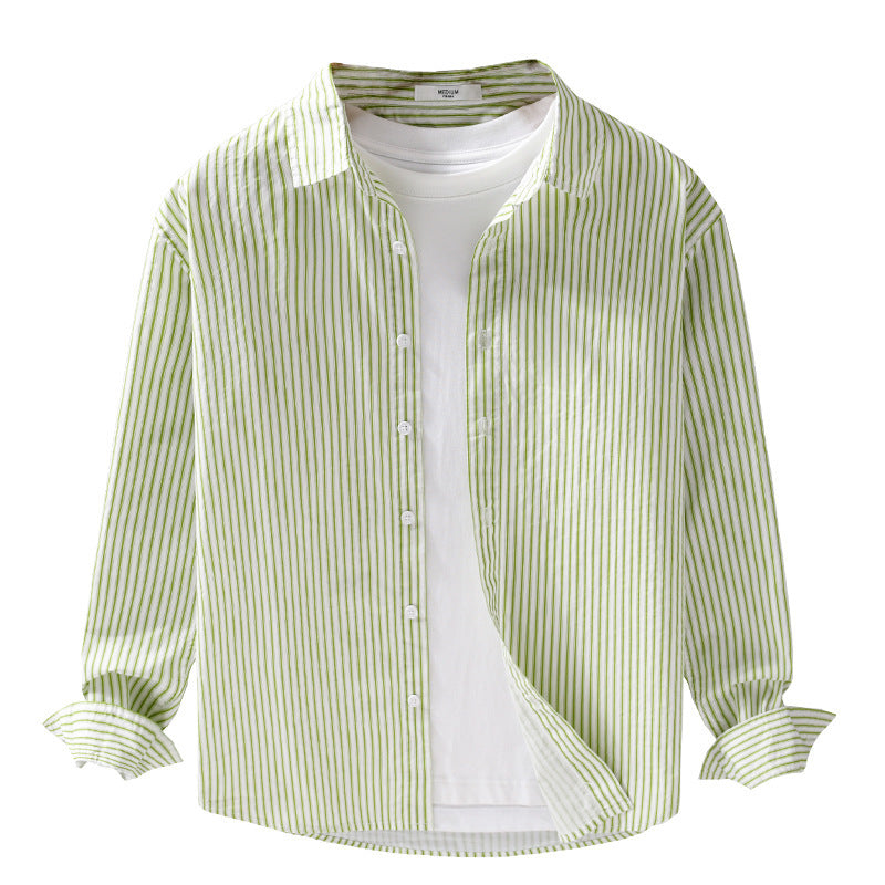 Herren Relaxed-Layering-Hemd mit feinen Längsstreifen, Kentkragen und softem Baumwollmix Shop Nory