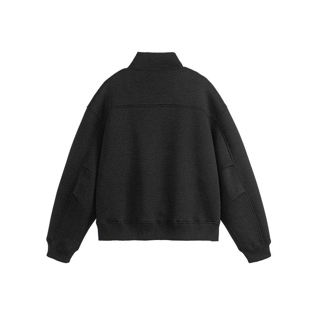 Unisex Boxy-Reißverschluss-Sweatjacke mit Funnelkragen und Rippbündchen Shop Nory