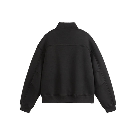 Unisex Boxy-Reißverschluss-Sweatjacke mit Funnelkragen und Rippbündchen Shop Nory