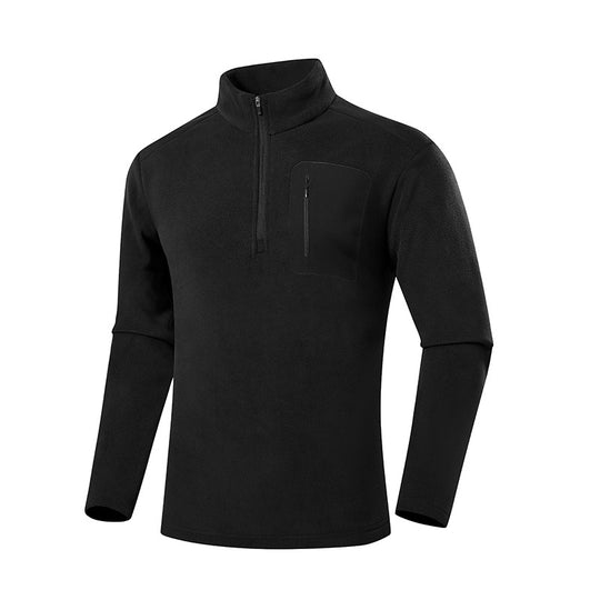 Herren Fleece-Pullover mit Viertel-Reißverschluss und verdeckter Brusttasche Shop Nory