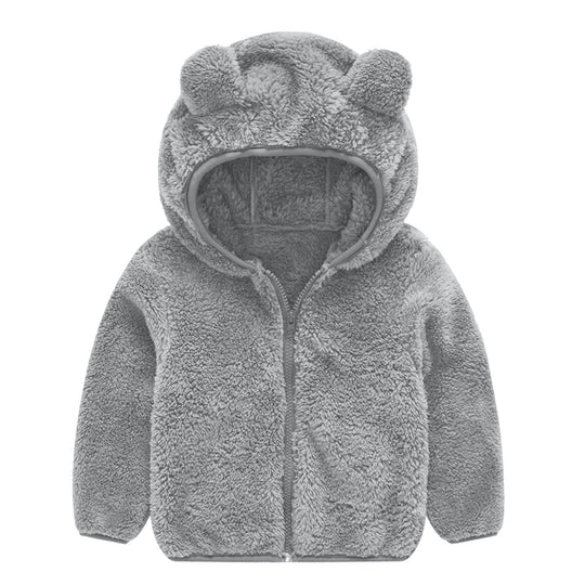 Damen Fleecejacke mit niedlichem Bärenohren-Design