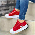 Damen Plateau-Sneaker mit modischen Details und rutschfester Laufsohle