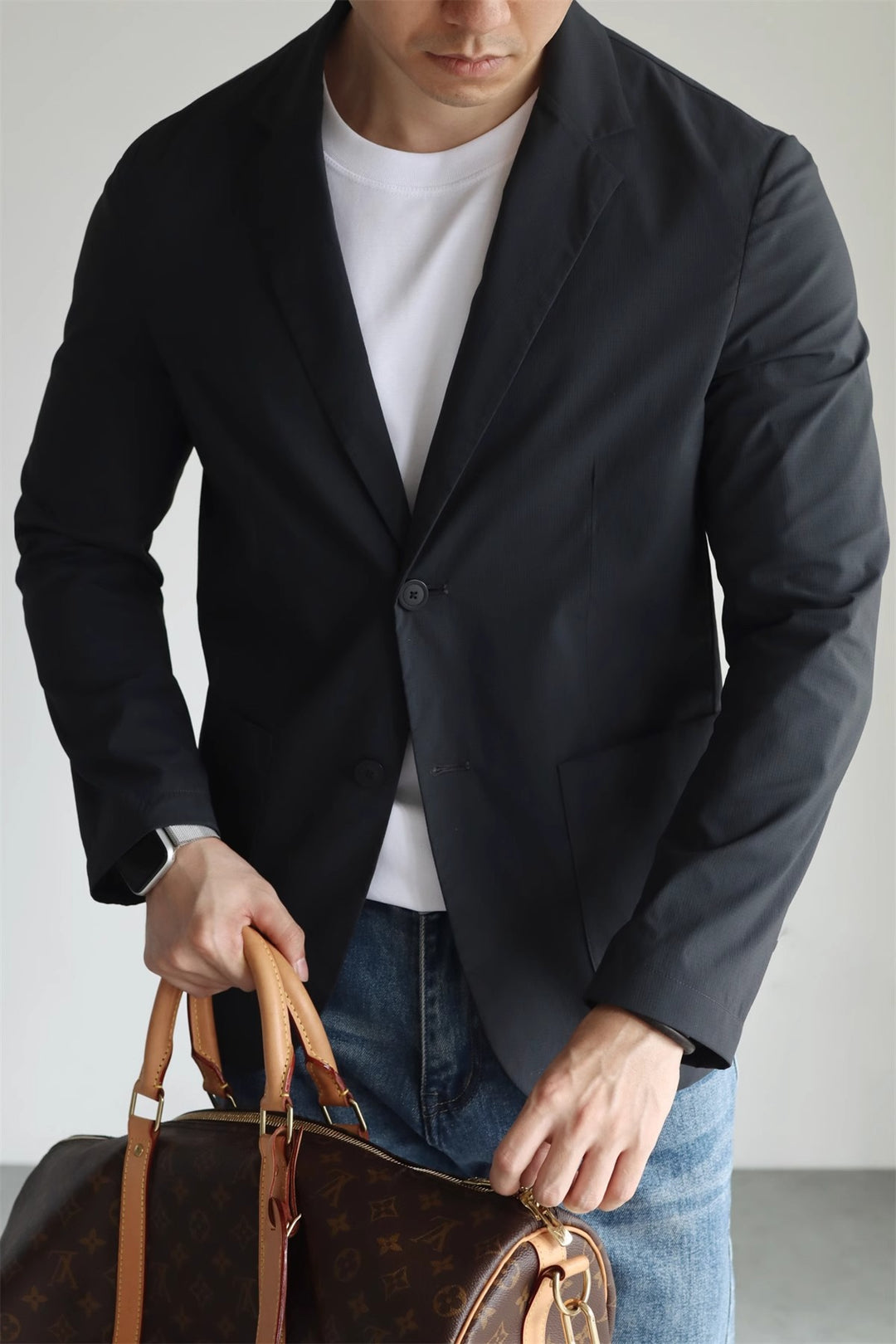 Herren Legeres unstrukturiertes Reise-Sakko aus leichtem knitterarmem Material Shop Nory