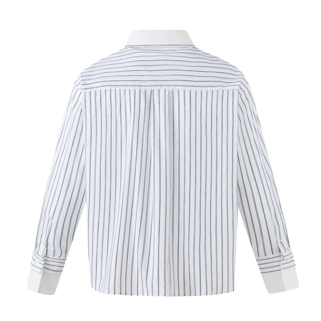 Damen Gestreiftes Oversize-Hemd mit kontrastreichem Kentkragen Shop Nory