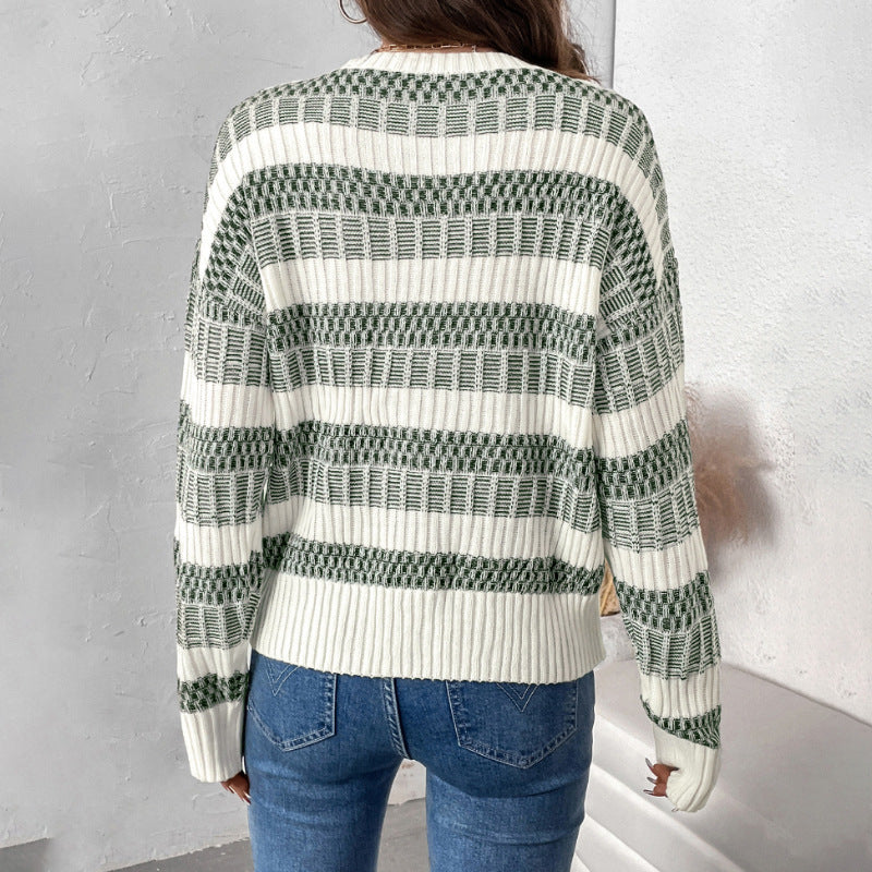 Damen Relaxed-Fit Rippstrickpullover mit Drop-Shoulder und breiten Ärmeln Shop Nory