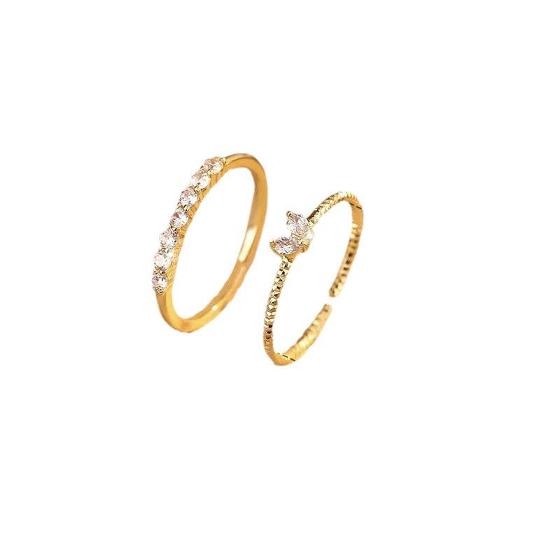 Damen Eleganter Ring mit zarten Zirkonia-Steinen Shop Nory