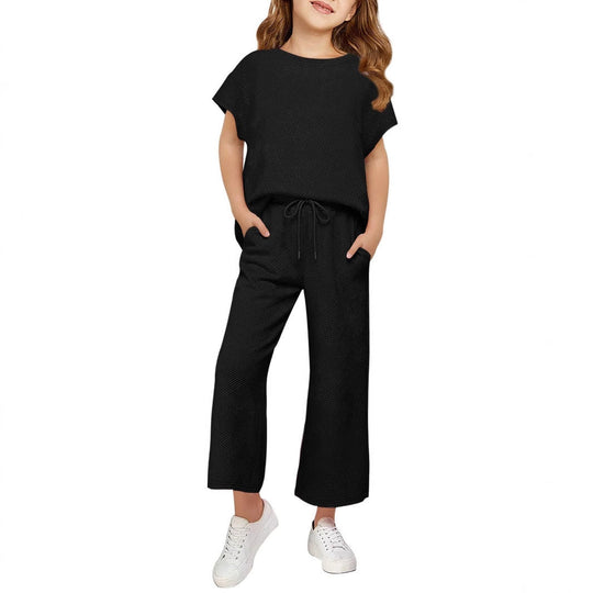 Damen lässiges Schlafanzug-Set mit weitem Oberteil und lockeren Hosen Shopnory