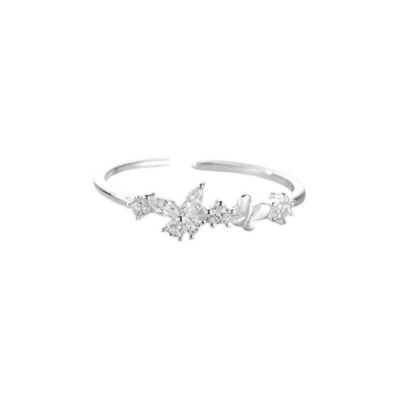 Damen Offener Ring mit funkelndem Edelstein-Design Shop Nory