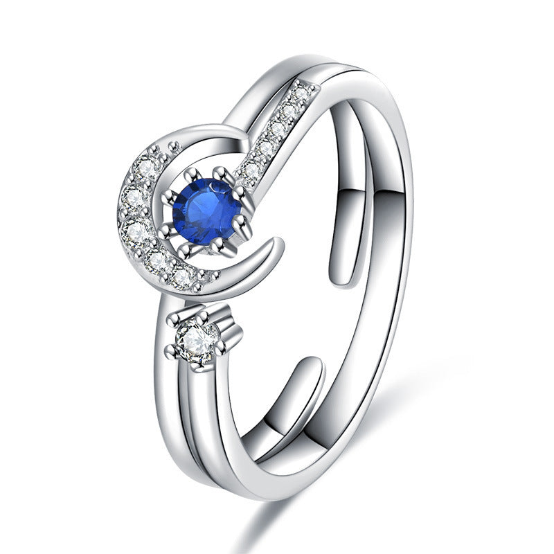 Damenring mit kunstvollem Mond- und Edelstein-Design Shop Nory