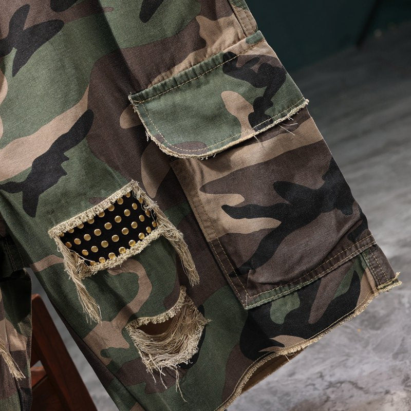 Herren Cargoshorts mit angesagtem Camouflage-Muster und robusten Taschen
