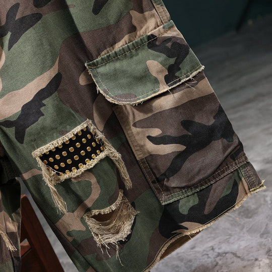 Herren Cargoshorts mit angesagtem Camouflage-Muster und robusten Taschen