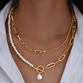 Damen mehrlagige Halskette mit eleganten Perlen und modischen Kettendesigns Shop Nory