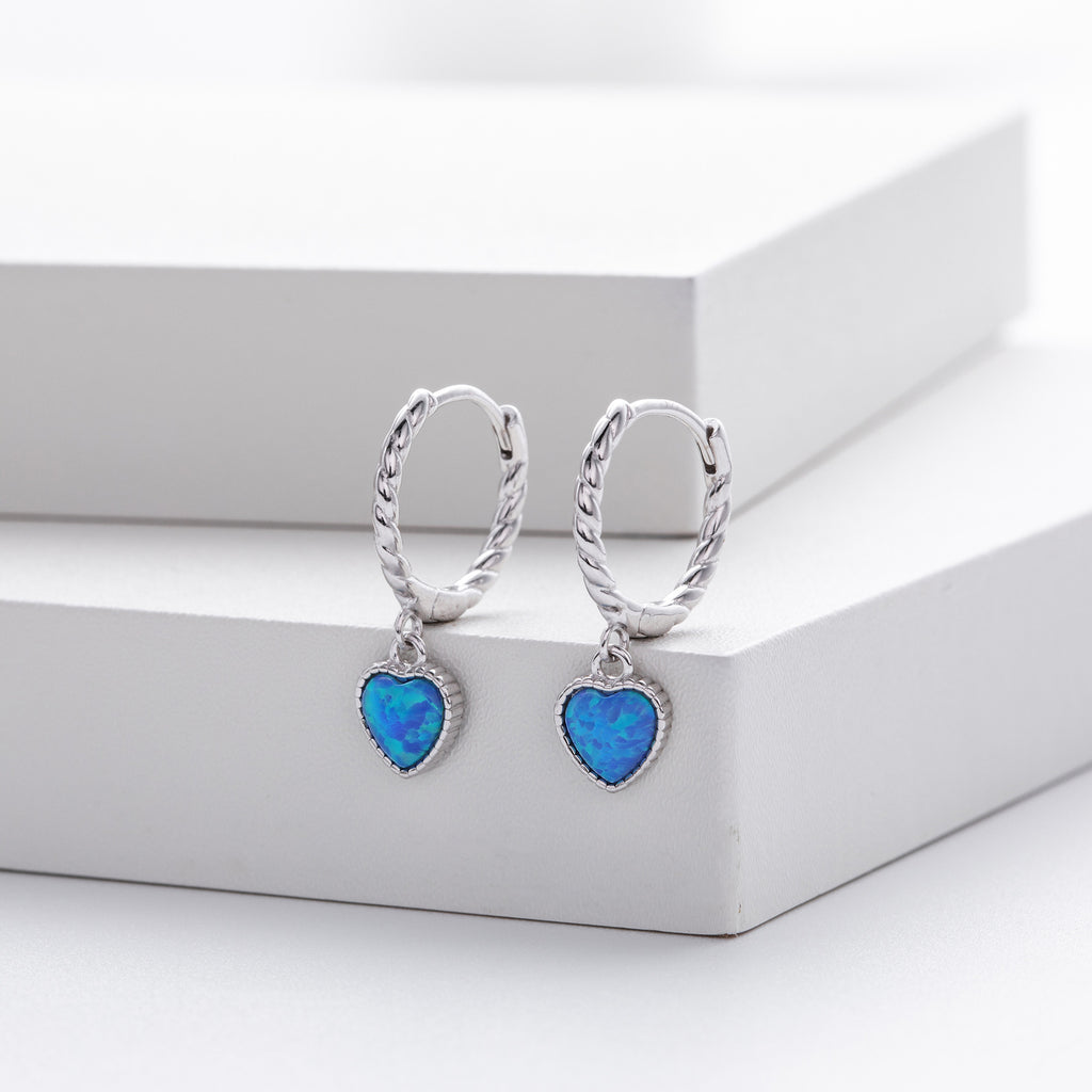 Damen Ohrhänger mit Herzanhänger aus hochwertigem 925 Sterling Silber Shop Nory