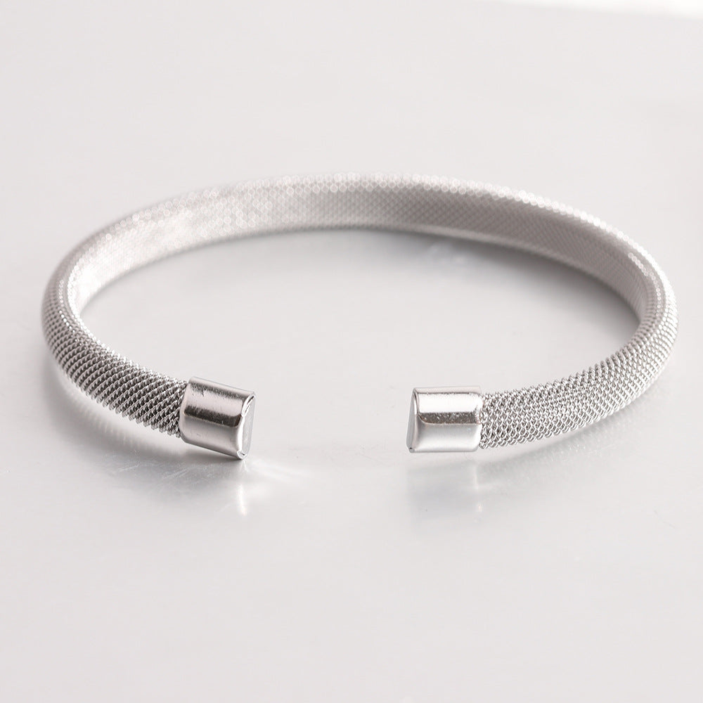 Damen Offenes Armreif mit feinem Netzdesign Shop Nory