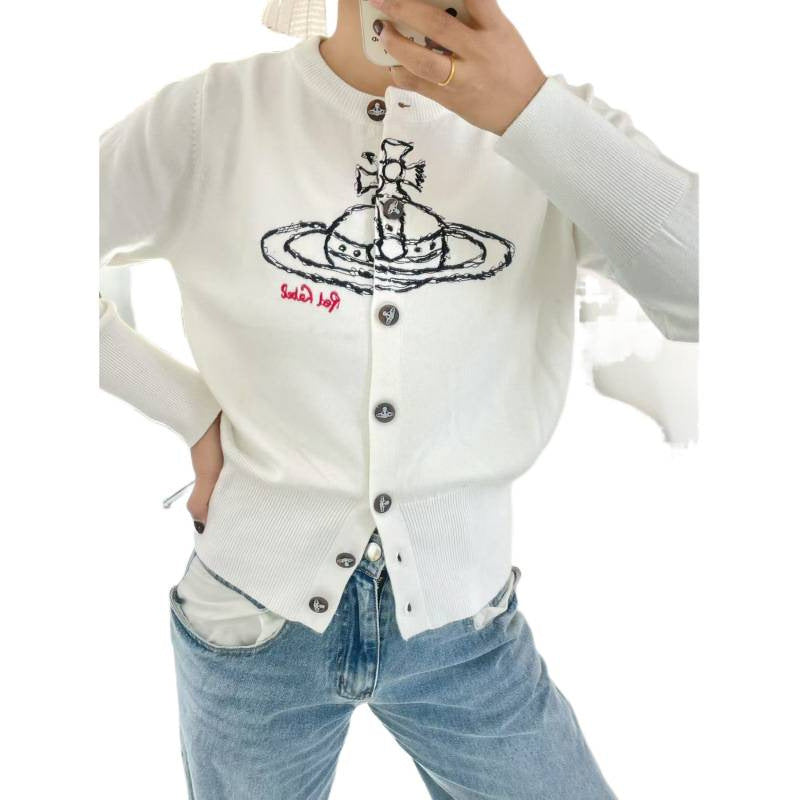 Damen Verspielte Strickjacke mit Knopfleiste Shop Nory