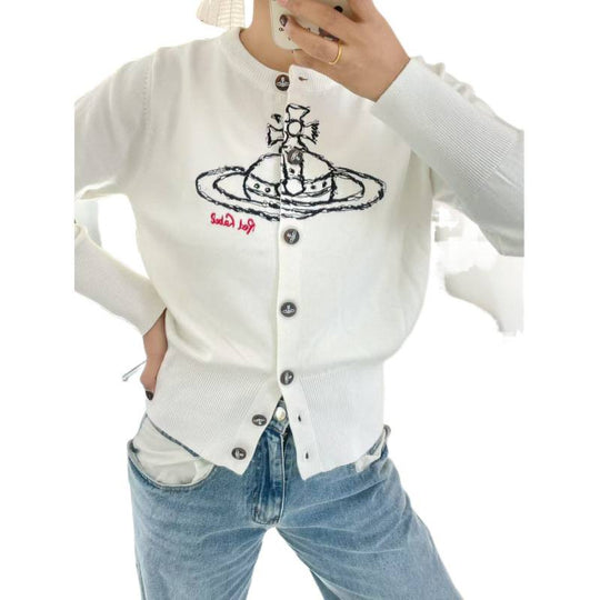 Damen Verspielte Strickjacke mit Knopfleiste Shop Nory