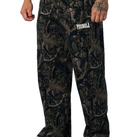 Herren nan weite Camouflage-Jogginghose mit elastischem Komfortbund und Oberschenkel-Logo