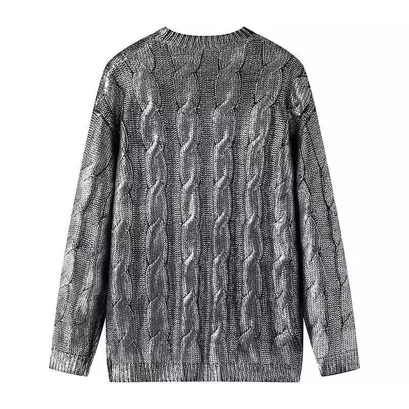 Damen Grobgestrickter Zopfstrick-Pullover mit Rundhals und Oversize-Schnitt Shop Nory