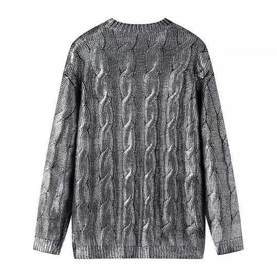 Damen Grobgestrickter Zopfstrick-Pullover mit Rundhals und Oversize-Schnitt Shop Nory