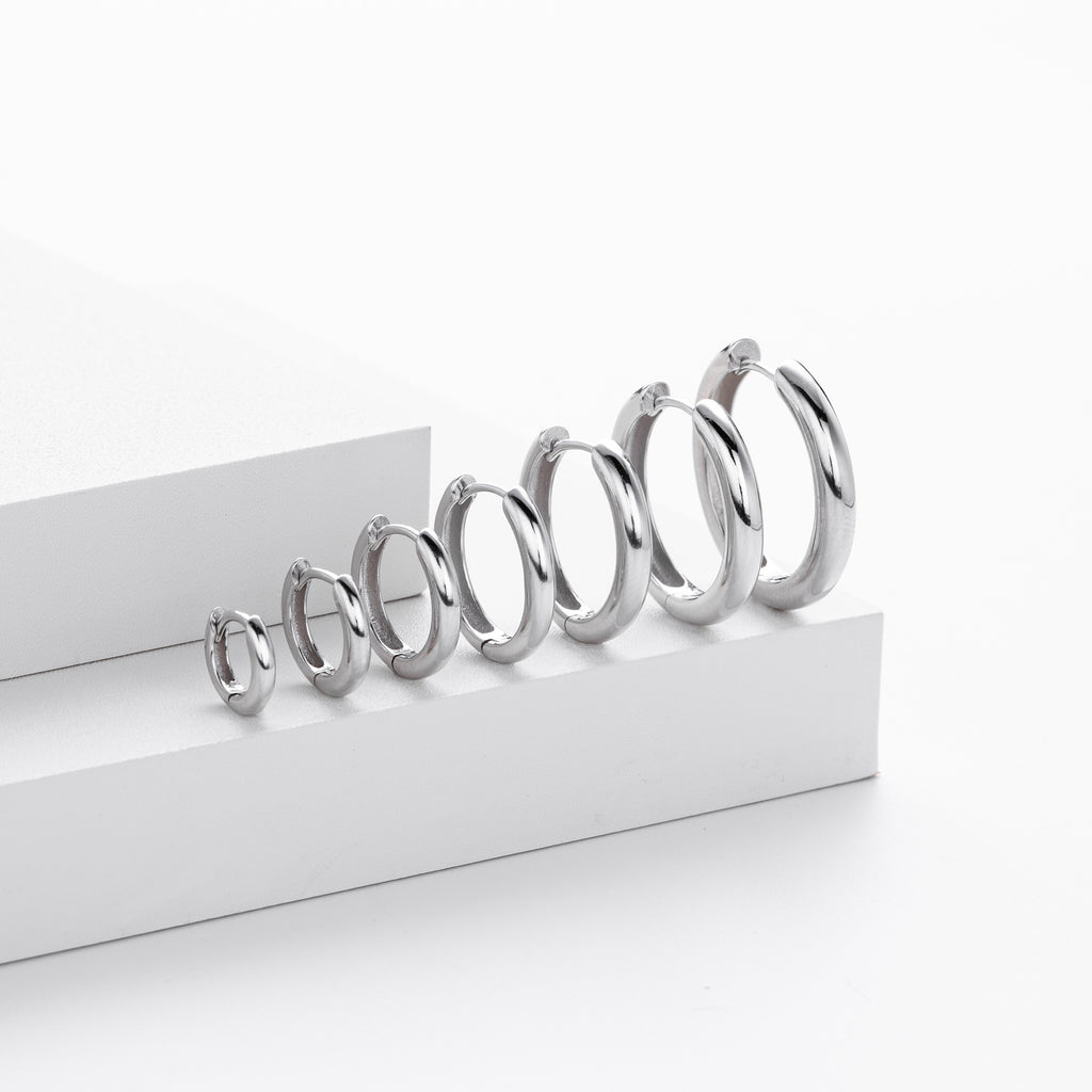 Damen Creolen in elegantem, modernem Design aus hochwertigem 925 Sterling Silber Shop Nory