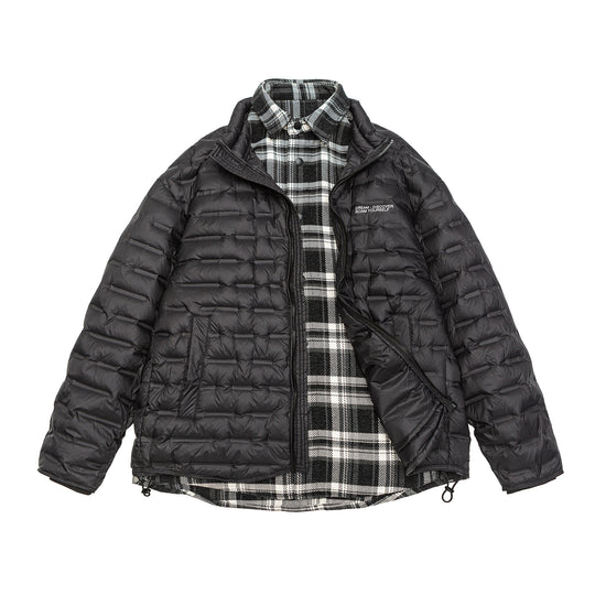 Herren Leichte gesteppte Hybridjacke mit kariertem Innenfutter und Tunnelzug Shop Nory