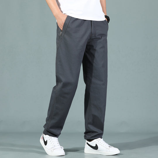 Herren Locker geschnittene Chinohose mit seitlicher Reißverschlusstasche und elastischem Beinabschluss Shop Nory