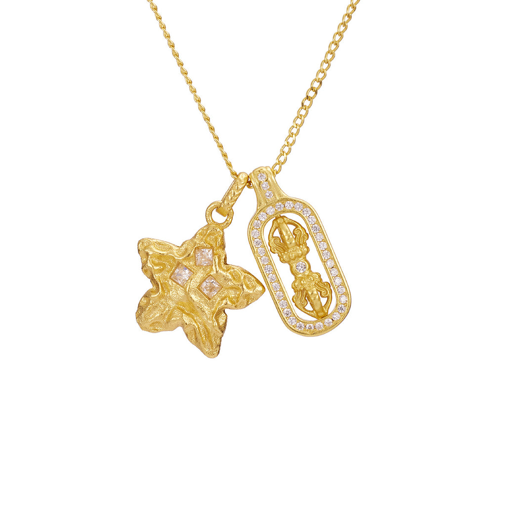 Damen Halskette mit kunstvollem Stern-Anhänger und geschmeidiger Gliederkette Shop Nory