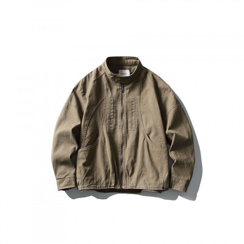 Herren Leichte Worker-Jacke aus Stonewashed-Baumwollmix mit Stehkragen Shop Nory
