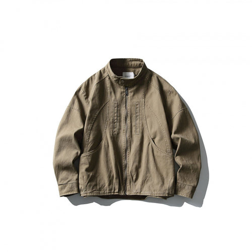Herren Leichte Worker-Jacke aus Stonewashed-Baumwollmix mit Stehkragen Shop Nory