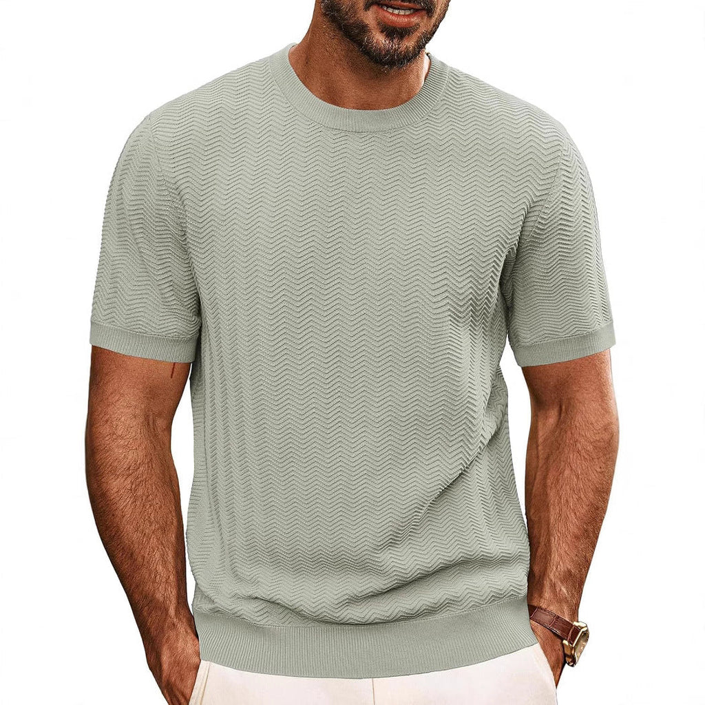 Herren strukturiertes Rundhals T-Shirt ShopNory