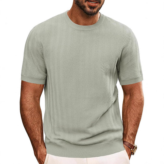 Herren strukturiertes Rundhals T-Shirt ShopNory