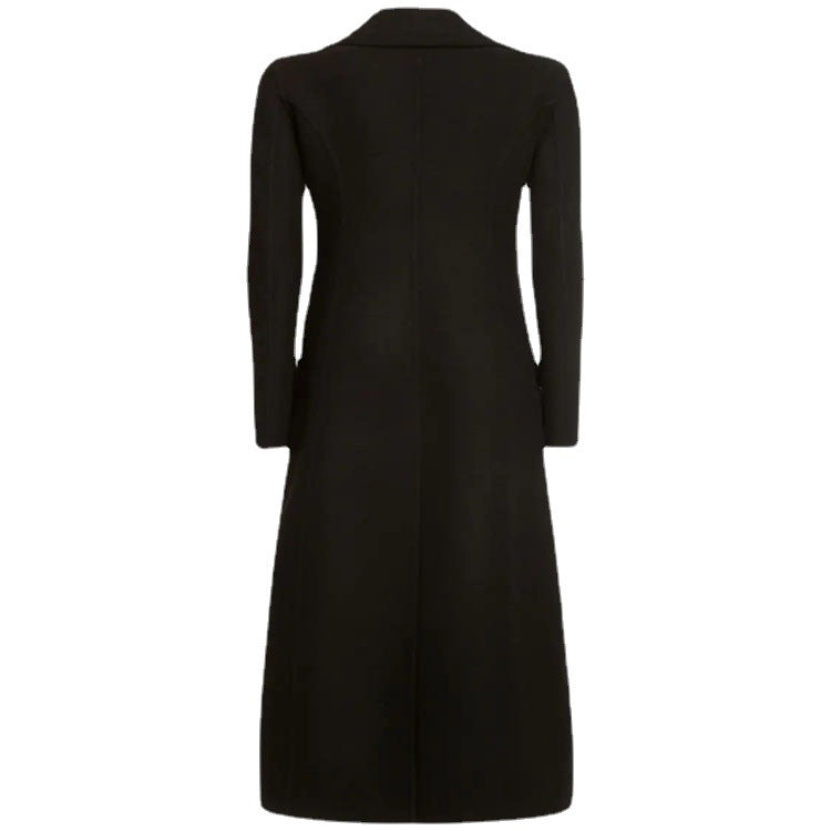 Damen Eleganter bodenlanger Wollmix‑Longcoat im Clean‑Cut Doppelreiher mit strukturierter Schulterpartie Shop Nory