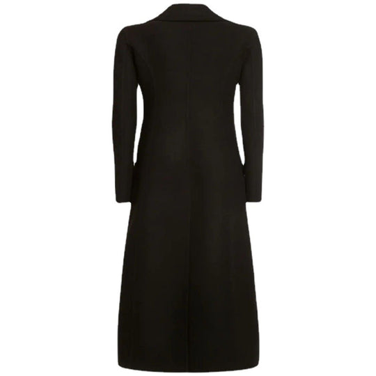 Damen Eleganter bodenlanger Wollmix‑Longcoat im Clean‑Cut Doppelreiher mit strukturierter Schulterpartie Shop Nory