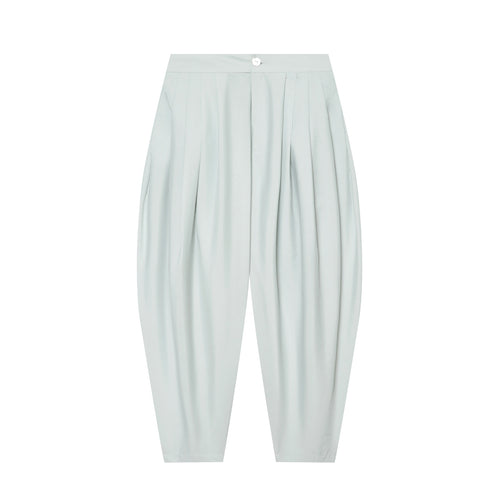 Damen Hochtaillierte plissierte Haremhose mit Kellerfalten und konischem Bein Shop Nory