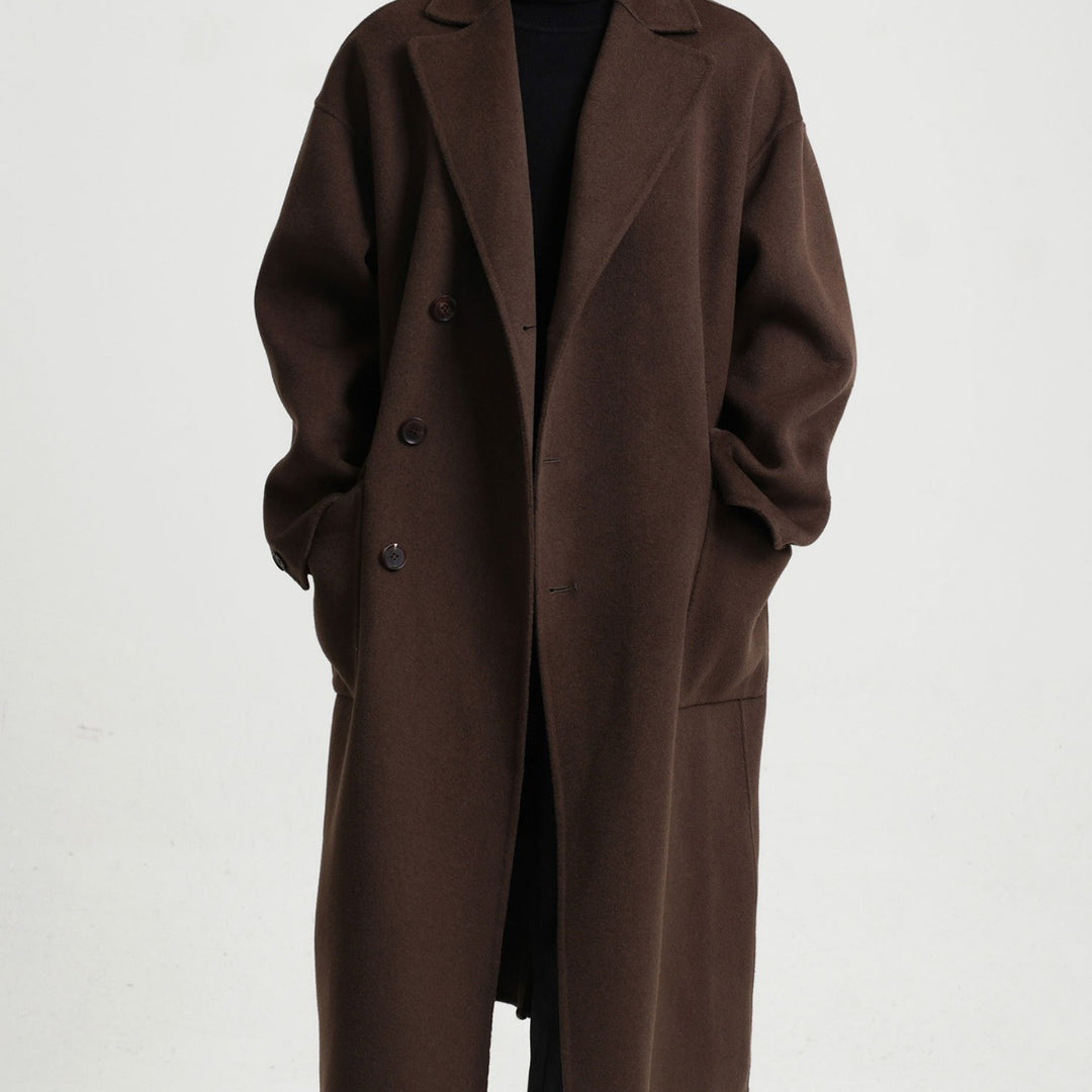 Herren Oversize Doppelreiher Wollmantel mit weitem Schnitt und klassischem Revers Shop Nory