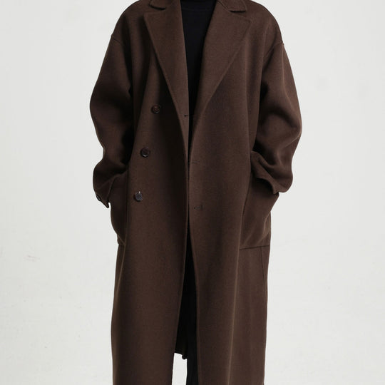 Herren Oversize Doppelreiher Wollmantel mit weitem Schnitt und klassischem Revers Shop Nory