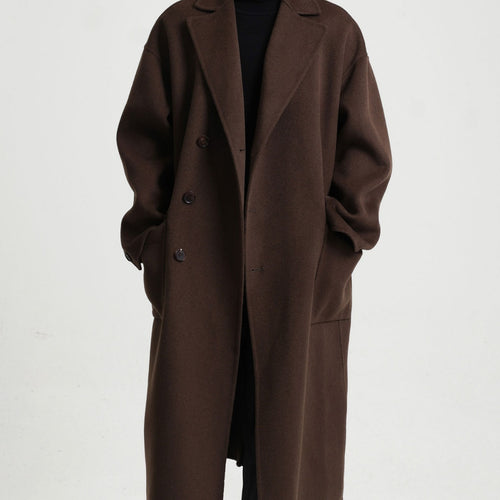 Herren Oversize Doppelreiher Wollmantel mit weitem Schnitt und klassischem Revers Shop Nory