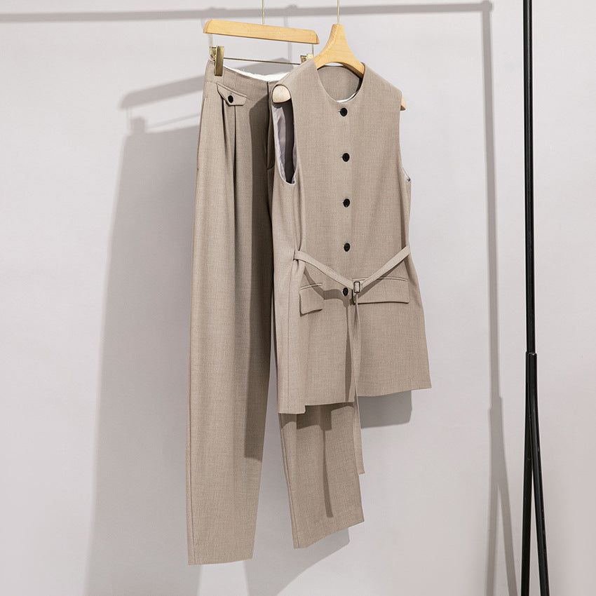 Damen Hochtaillierte weite Anzughose mit Bundfalten Shop Nory