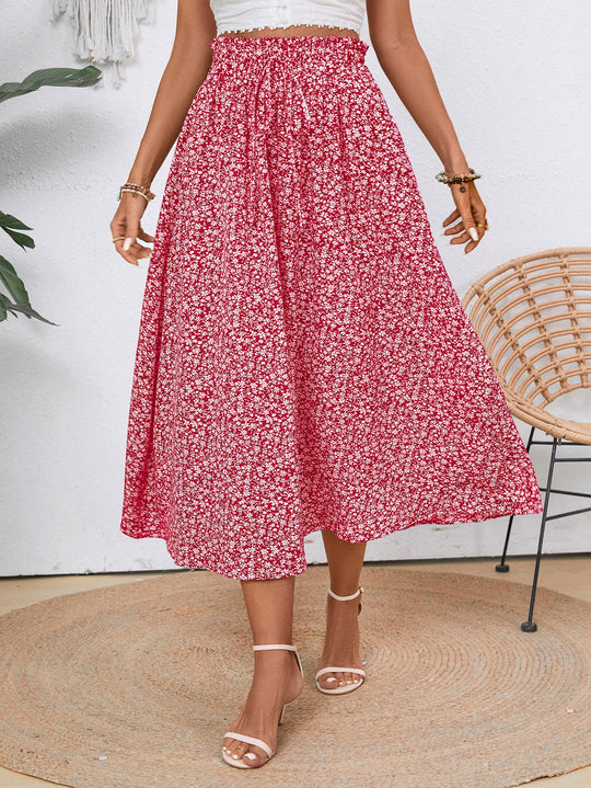 Damen Midi-Rock mit floralen Print