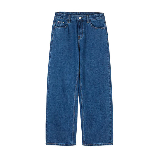 Damen Weite Denim-Jeans mit hoher Taille, geradem Bein und Fünf-Taschen-Design Shop Nory