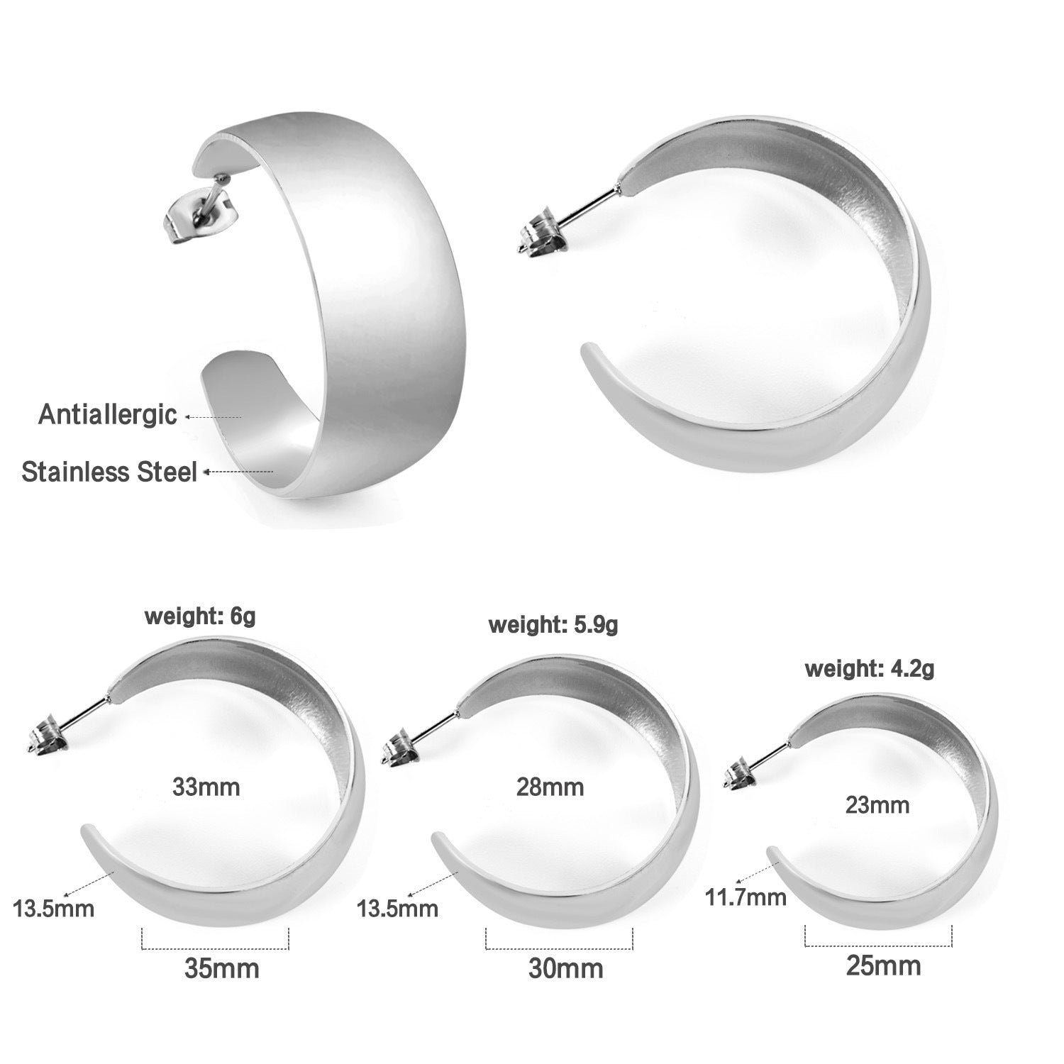 Damen Edelstahl Creolen mit innovativem Bambusdesign Shop Nory