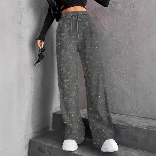 Damen nan weite Strickhose mit hochgeschnittenem Bund und Kordelzug Shop Nory