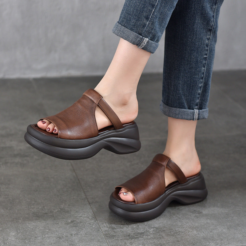 Damen Plattform-Sandalen mit eleganter Vorderseite und gepolsterter Sohle Shopnory
