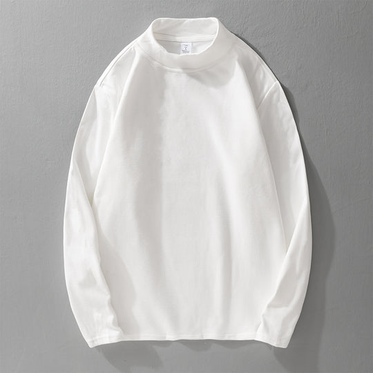 Herren Langärmeliges Feines Baumwollshirt mit Stehkragen und Relaxed-Fit Shop Nory