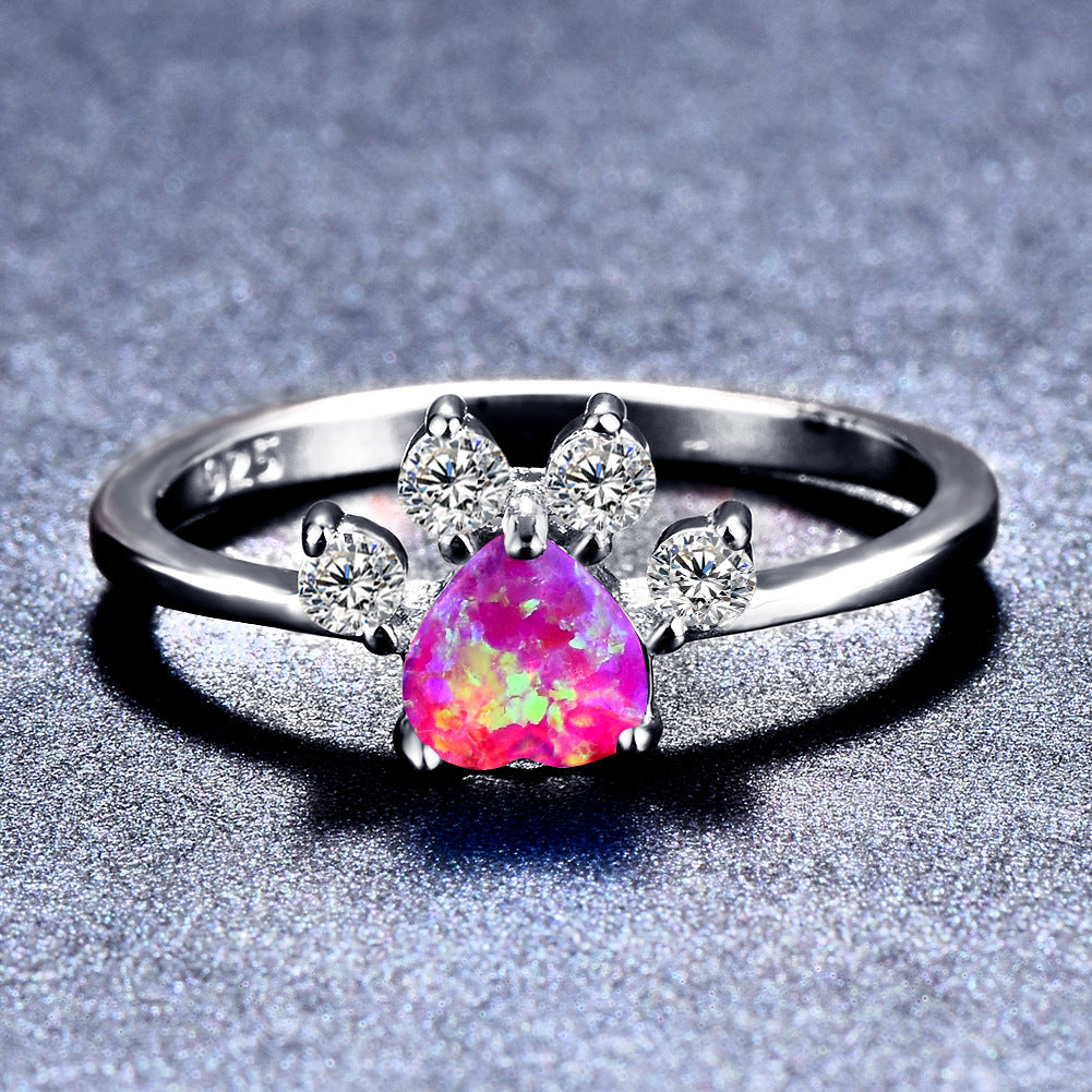 Damen Ring mit hochwertigem opalisierendem Stein und funkelnden Zirkonia-Shop Nory