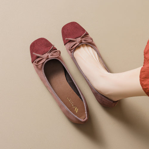 Damen elegante Ballerinas mit modischem Schleifenakzent und hochwertigem Obermaterial