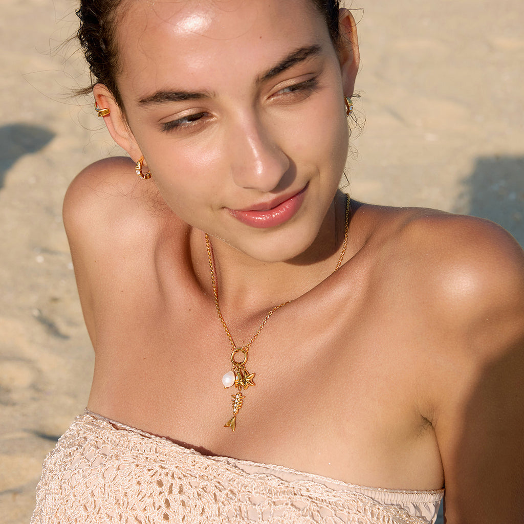 Damen Halskette mit Fisch-Design und hochwertigem Edelstahl Shop Nory