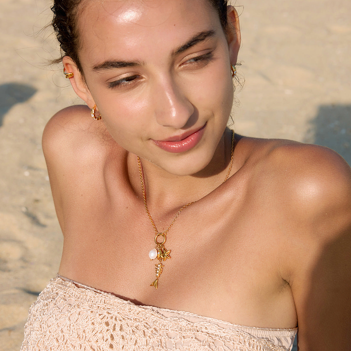 Damen Halskette mit Fisch-Design und hochwertigem Edelstahl Shop Nory
