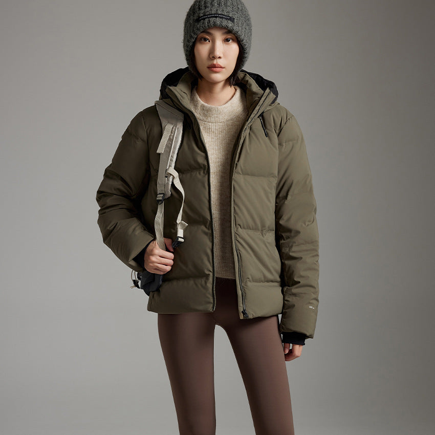 Damen Wattierte Winterjacke mit Kapuze, Thermo-Isolierung und winddichter Außenhülle Shop Nory